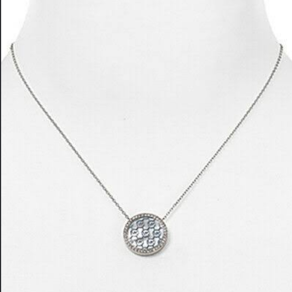 Michael Kors MK Monogram MOP & Silver-Tone Chain